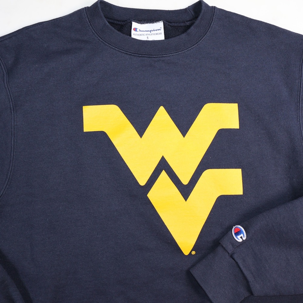 Champion West Virginia University Mountaineers Navy Blue Crewneck Sweatshirt S